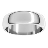 Platinum 6 mm Half Round Band Size 13