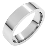 14K White Gold 5 mm Comfort-Fit Flat Band Size 10