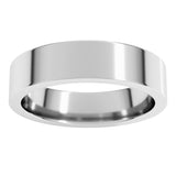 14K White Gold 5 mm Comfort-Fit Flat Band Size 10