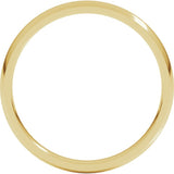 14K Yellow Gold 2.5 mm Lightweight Comfort-Fit Half Round Band Size 10