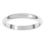Sterling Silver 2.5 mm Half Round Band Size 6.5