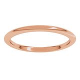 14K Rose Gold 1.5 mm Comfort-Fit Half Round Band Size 5