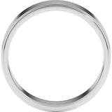 Sterling Silver 6 mm Stepped-Edge Flat Band Size 11