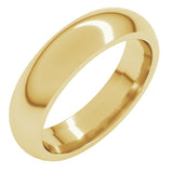 14K Yellow Gold 4.5 mm Comfort-Fit Half Round Band Size 9