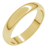 10K Yellow Gold 4 mm Half Round Band Size 12