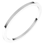 14K White Gold 1 mm Flat Band Size 5.5