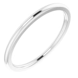14K White Gold 1.5 mm Comfort-Fit Half Round Band Size 8.5