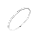 14K White Gold 1 mm Comfort-Fit Half Round Band Size 7
