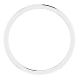 14K White Gold 1 mm Comfort-Fit Half Round Band Size 7