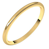 14K Yellow Gold 1.5 mm Half Round Band Size 7