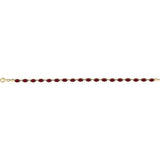 14K Yellow Gold Natural Mozambique Garnet 7 1/4" Bracelet