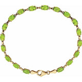 14K Yellow Gold Natural Peridot 7 1/4
