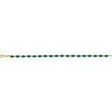 14K Yellow Gold Lab-Grown Emerald 7 1/4" Bracelet