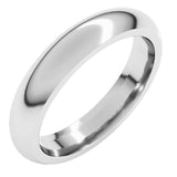 14K White Gold 4 mm Comfort-Fit Half Round Band Size 10