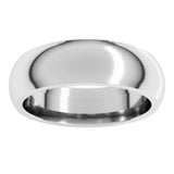 14K White Gold 6 mm Comfort-Fit Half Round Band Size 7