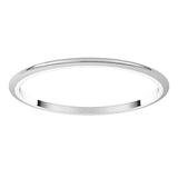 14K White Gold 1 mm Half Round Band Size 10