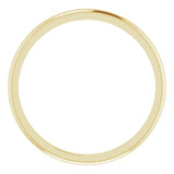 14K Yellow Gold 1.5 mm Half Round Band Size 6.5