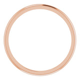 14K Rose Gold 1.5 mm Half Round Band Size 6.5
