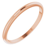 14K Rose Gold 1.5 mm Half Round Band Size 5