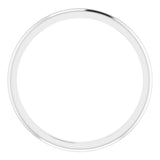 Platinum 1.5 mm Half Round Band Size 6.5