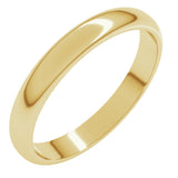 14K Yellow Gold 3 mm Half Round Band Size 11