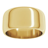 14K Yellow Gold 10 mm Half Round Band Size 7