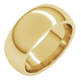 14K Yellow Gold 8 mm Comfort-Fit Half Round Band Size 12