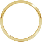 10K Yellow Gold 2 mm Half Round Band Size 5