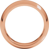 10K Rose Gold 7 mm Comfort-Fit Half Round Band Size 11