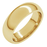 10K Yellow Gold 6 mm Comfort-Fit Half Round Band Size 9