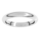 14K White Gold 3 mm Comfort-Fit Half Round Band Size 6