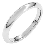 10K White Gold 2.5 mm Comfort-Fit Half Round Band Size 7