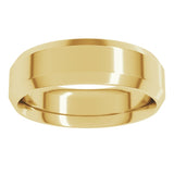 14K Yellow Gold 6 mm Beveled-Edge Comfort-Fit Flat Band Size 10.5