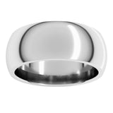 14K White Gold 8 mm Comfort-Fit Half Round Band Size 13