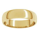 10K Yellow Gold 5 mm Lightweight Half Round Band Size 9