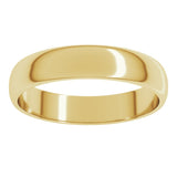 14K Yellow Gold 4 mm Lightweight Half Round Band Size 6