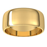 10K Yellow Gold 8 mm Lightweight Half Round Band Size 10