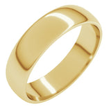 14K Yellow Gold 5 mm Lightweight Half Round Band Size 12