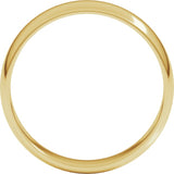 14K Yellow Gold 5 mm Lightweight Half Round Band Size 12