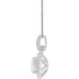 Sterling Silver Lab-Grown Opal & .01 CTW Natural Diamond 18" Necklace
