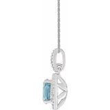 Sterling Silver Natural Sky Blue Topaz & .01 CTW Natural Diamond 18" Necklace