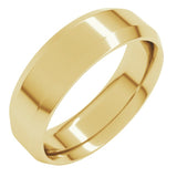 10K Yellow Gold 6 mm Beveled-Edge Comfort-Fit Flat Band Size 8.5