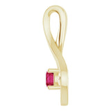 14K Yellow Gold 4 mm Round Lab-Grown Ruby Pendant