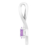 14K White Gold 6x4 mm Oval Natural Amethyst Pendant