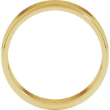 14K Yellow Gold 6 mm Stepped-Edge Flat Band Size 7.5