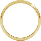 14K Yellow Gold 3 mm Half Round Band Size 6.5
