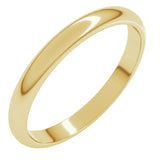 18K Yellow Gold 2.5 mm Half Round Band Size 7.5