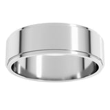 14K White Gold 6 mm Stepped-Edge Flat Band Size 9.5