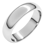 14K White Gold 5 mm Half Round Band Size 12.5