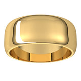 14K Yellow Gold 8 mm Half Round Band Size 9.5